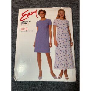 McCalls Stitch N Save 9319 Dress Sewing Pattern Size 14 16 18 20 uncut 1995